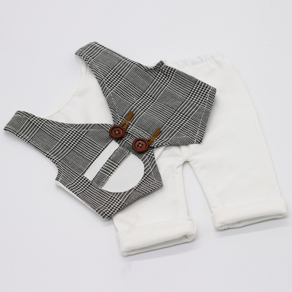 Props Newborn Baby Photo Studio Vest + Pants Set Newborn Props for Photography Photobooth Accessories Bebe Fotografia Product: White gray