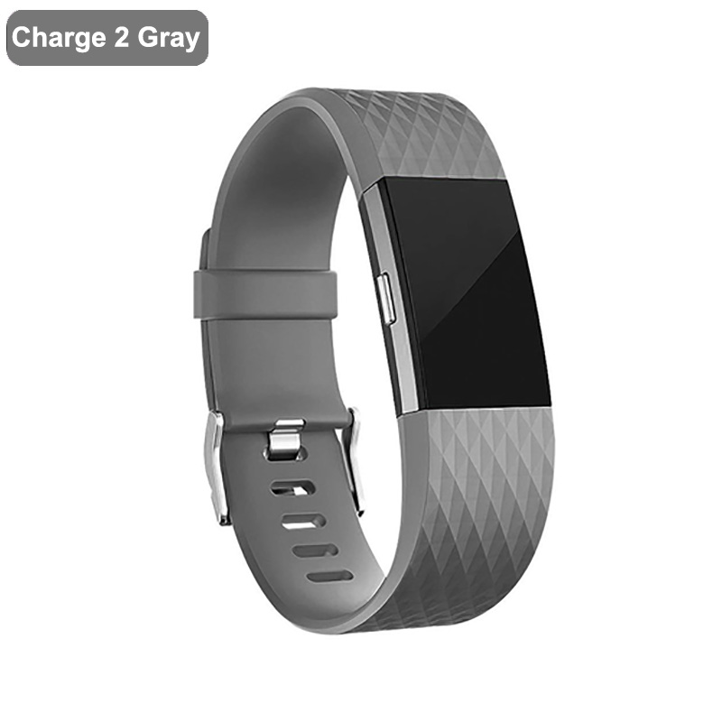 For Fitbit Charge 2 Band TPE Strap For FitBit Charge 2 TPE Replacement bracelet For Fit bit charge 2 For Wrist strap Accessories: Charge 2 Gray / S-190mm