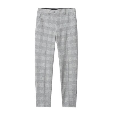 Mænds casual business bukser retro plaid herre komfortable små bukser underdele