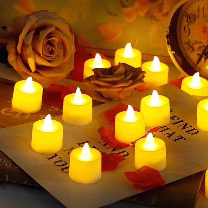 50/1 STKS Vlamloze Kaarsverlichting Batterij Aangedreven Warm Licht Theelichtje Lamp voor Bruiloft Verjaardag Decoratie Kaarsen Verlichting
