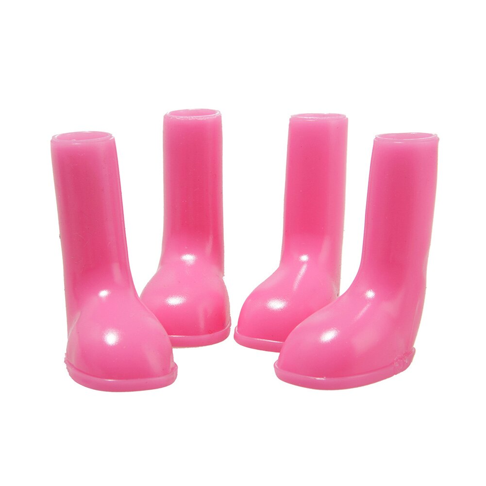4 pièces chaussures pour chien de compagnie S/M/L imperméable chien bottes chien chiot chaussures antidérapant extensible pour animaux de compagnie bottes de pluie chien de compagnie chaussures de pluie: Rose / M