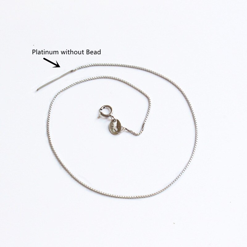 Lo Paulina Solid 925 Sterling Zilver Slide Verstelbare 0.65Mm Box Chain Enkelband 18/23Cm Voor Mode Vrouwen Te Dragen Sieraden: Platinum No Bead / 18cm