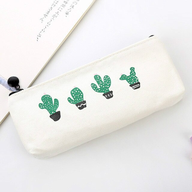 Cute Kawaii Canvas Pencil Case High Capacity Pen Bags Cute Letter Pencil Bags For Girls School Supplies Korean Stationery: 50