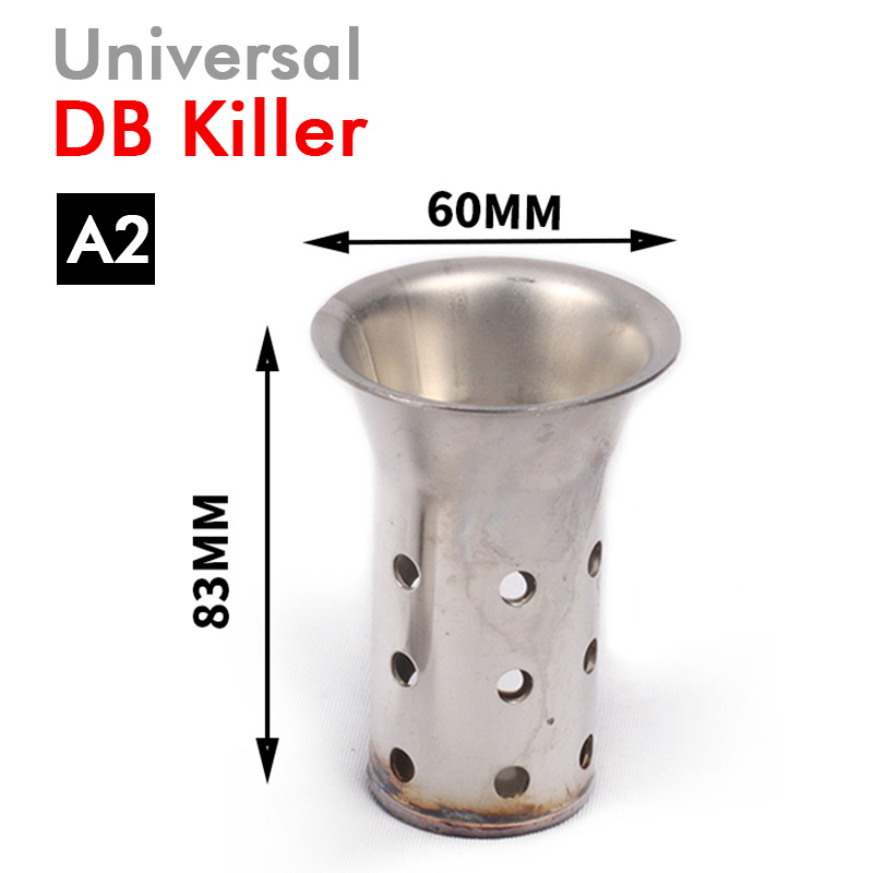 Silencieux d'échappement universel de Moto | 51MM/60MM, Moto de sortie avec DB killer silencieux, éliminateur de bruit de catalyseur: type a2
