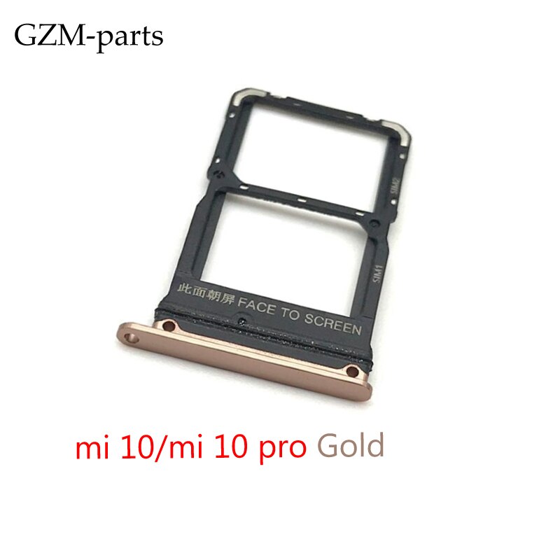 Voor Xiaomi Redmi K20 K20 Pro Mi 9T Sim Card Tray Slot Houder Voor Xiaomi Mi 10 Mi10 Pro Lite: Mi 10 Gold