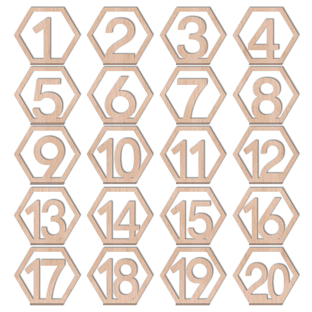 1-20 Nummers Houten Borden Wedding Hexagon Tafel Nummer Houten Tafel Nummers Rustieke Bruiloft Engagement Seat Nummers Teken Decor