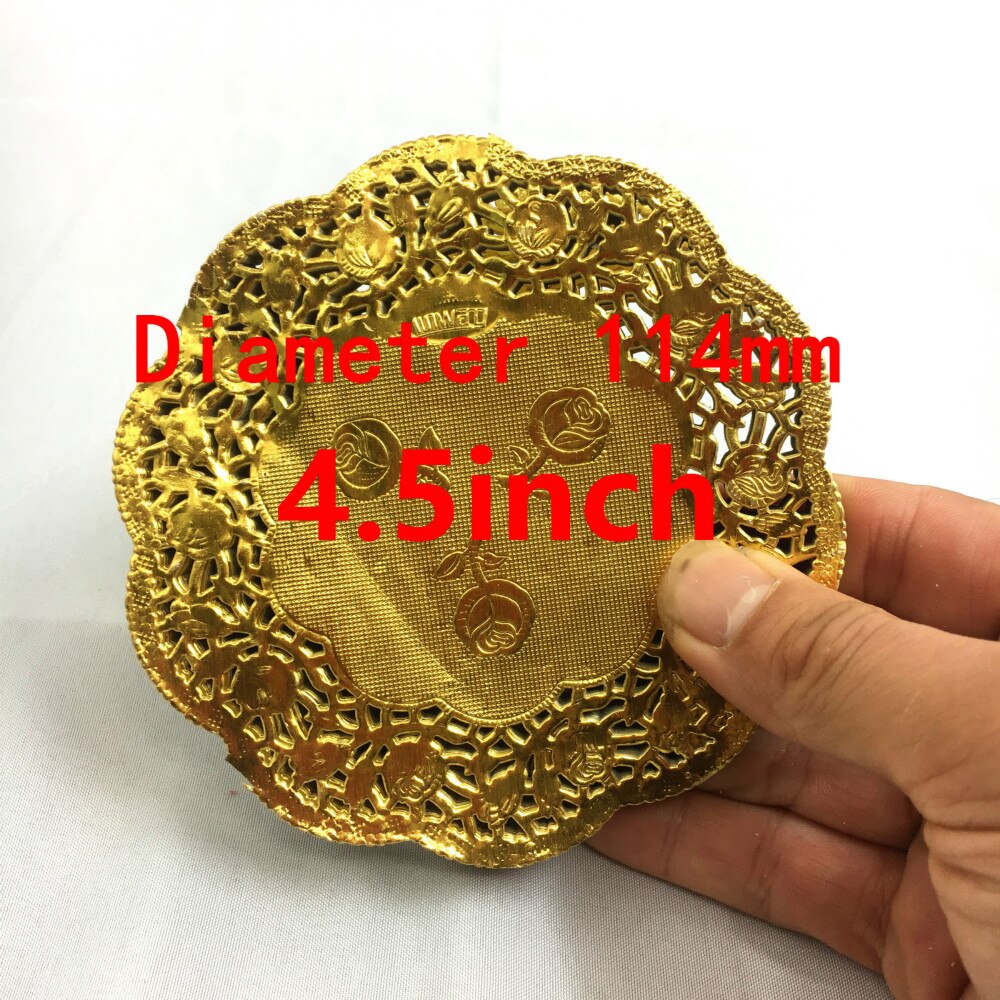 50pcs 4.5inch Black Round Diameter 114mm Paper Lace Doilies for Cake Placemat Party Decoration