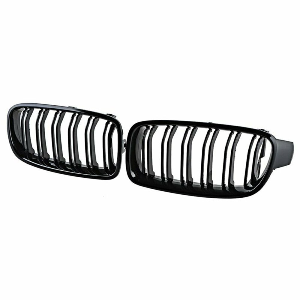 Voor bmw  f30 f31 3 serie auto front grille glanzend zwart dubbele lijn links zwarte sticker