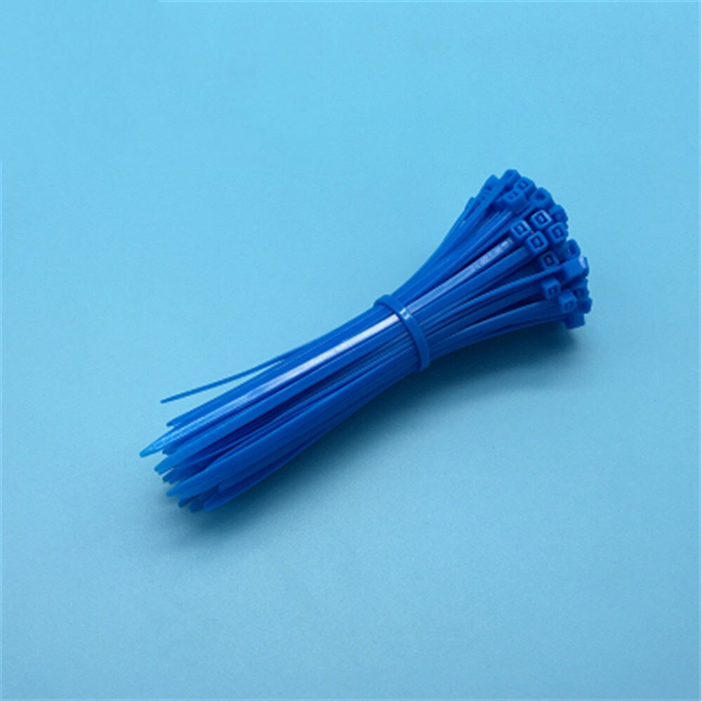 100pcs Solid Color Nylon Cable Ties Self-locking Plastic Zip Tie Cable Winder 2.5mmx100mm Wire Binding Wrap Straps Line Fixer: Blue