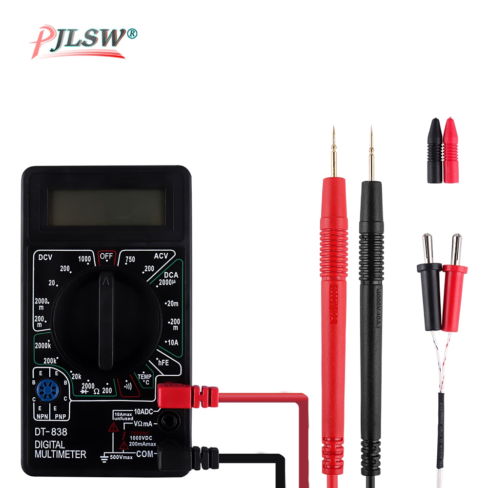 DT-838 Digital Multimeter Volt/ Amp/Ohm/Temperature Meter Voltage Tester Tools Measuring Tool