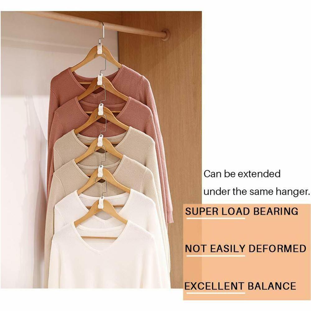 6/12PCs Clothes Hanger Hook Folding Storage Holder Clothes Wardrobe Hanging Hanger Connection Hook Space Saving Connector