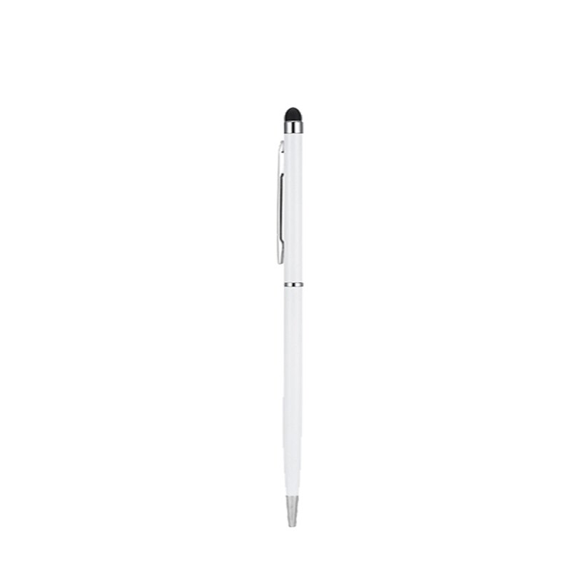 2Stck 2in1 Edelstahl Kapazitiven Touchscreen Stift für Iphone Samsung Huawei Xiaomi Ipad Tablette Telefon Malerei Schreiben Stift: Weiß