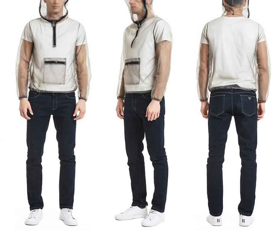 Portable Breathable Netting Insect Repellent Jacket Fishing Anti Mosquito Biting Mesh Hooded Clothing For Outdoor Camping Hiking