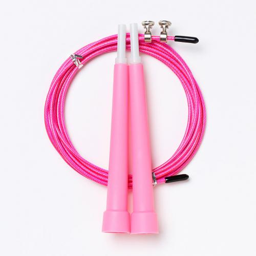 300Cm Verstelbare Stalen Speed Springtouw Jump Rope Met Kogellager Workout Tool Fitness Apparatuur Accessoires: Roze