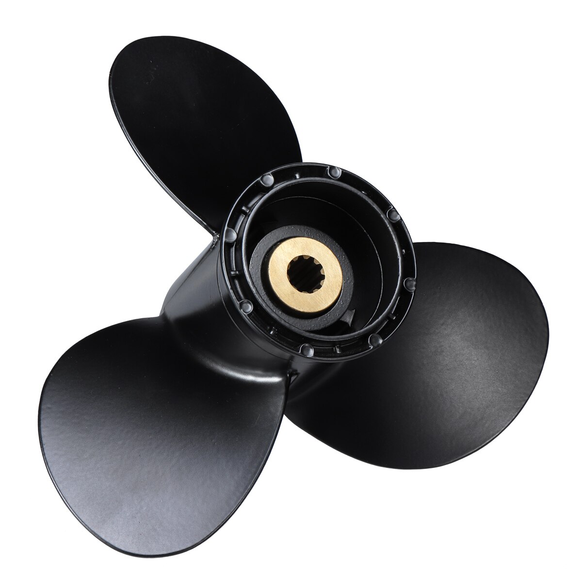 58100-93733-019 9 1/4 x 10 Boat Outboard Propeller For Suzuki 8-20HP Aluminum Alloy Black 3 Blades 10 Spline Tooths R Rotation