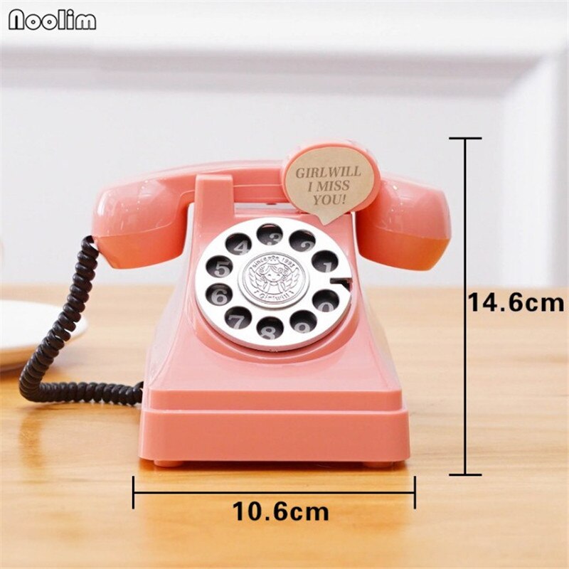NOOLIM retro Telefon Sparschwein Kunststoff Kreative Für freundlicher Zu Hause Wohnzimmer Weinschrank Dekorative Ornamente Handwerk: Rosa