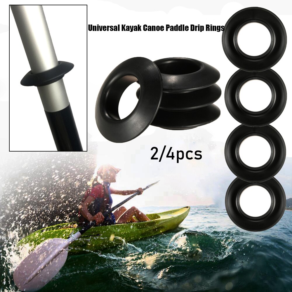 2/4PCS Black Rubber Propel Paddle Parts Replacement Drip Ring Splash Guards Raft Canoe Outdoor Rowing Boat Accessory Tools
