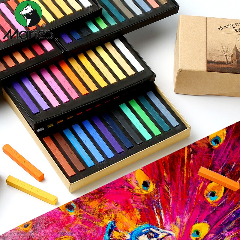 Marie's Painting Crayons Soft Pastel 12/24/36/48 Colors Art Drawing Set Chalk Color Crayon Brush For Stationery Art Supplies