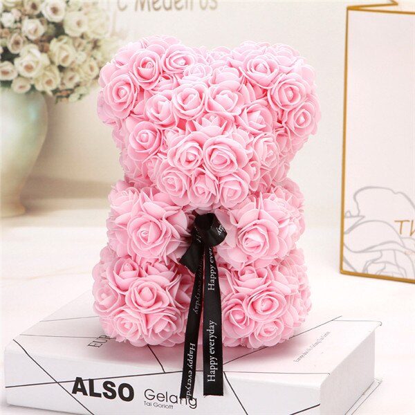Foam Beer Van Rozen Rose Bloem beer Kunstmatige bloem roos Jaar Vrouwen Valentijnsdag Party Wedding decoratie: Roze / 25X20CM