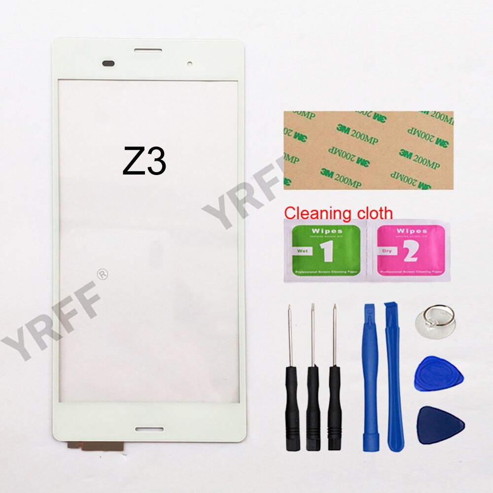 Panel táctil exterior con Sensor de cristal para Sony Xperia Z3 Compact Z3 mini Z3 Plus Z4 Digitalizador de pantalla táctil, D6603 D5803 E6533: Z3 White Tools