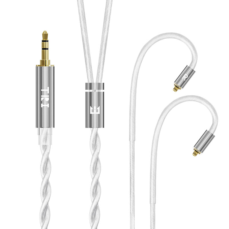Tri nåde pro 2- kjerners sølvbelagt oppgraderingskabel til hodetelefoner, hifi-søler, iem-kabel med 3.5mm , 4.4mm , 2- pinner/mmcx-ørepropper til kz cca: Oliven