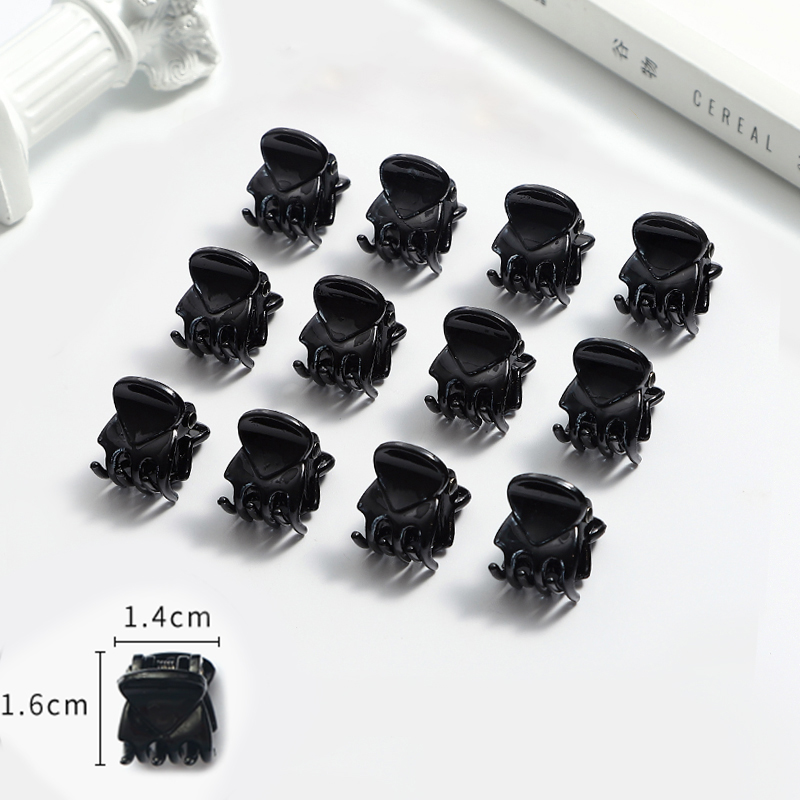 Mini pasadores coreanos de plástico para niña y mujer, pinzas para el pelo, pinzas de cangrejo para el pelo, herramienta de maquillaje, accesorios para el cabello, 12 Uds.: 01