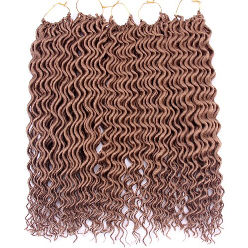 FALEMEI de Locs Crochet Pelo Rizado 18 pulgadas 60g de pelo sintético extensiones de ganchillo trenzado cabello bohemio cerraduras trenzas de Crochet: #27