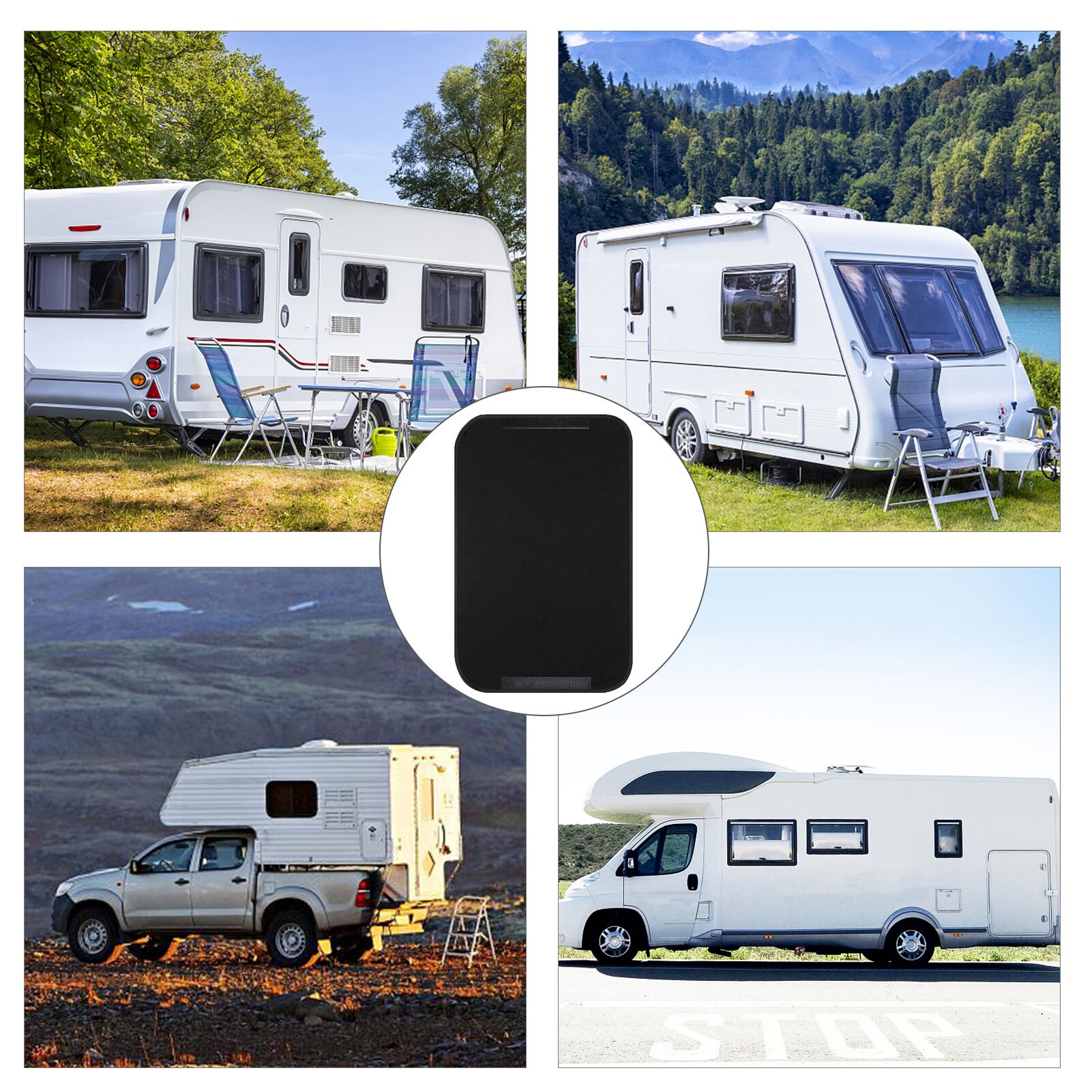 2Pcs RV Window Sunshade Cover Waterproof Dustproof Opaque Sun Visor Cover RV Campervan Window Curtain Full Shading Cover