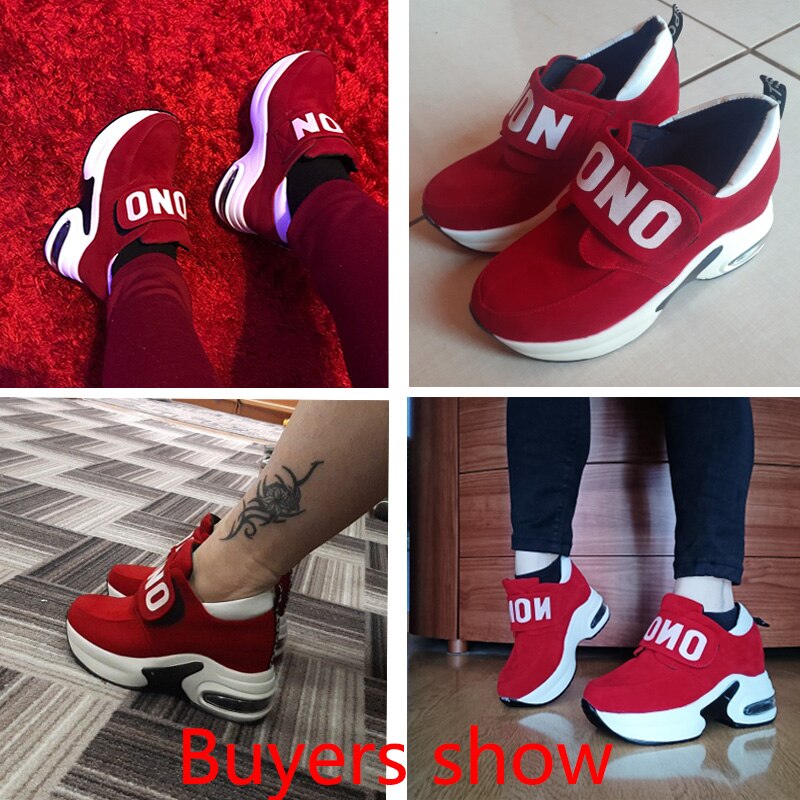 Platform wedge sneakers dam skor sneaker fritidsskor träningsskor kvinnor kvinnliga skor svarta röda sneakers kvinnor tenis feminino