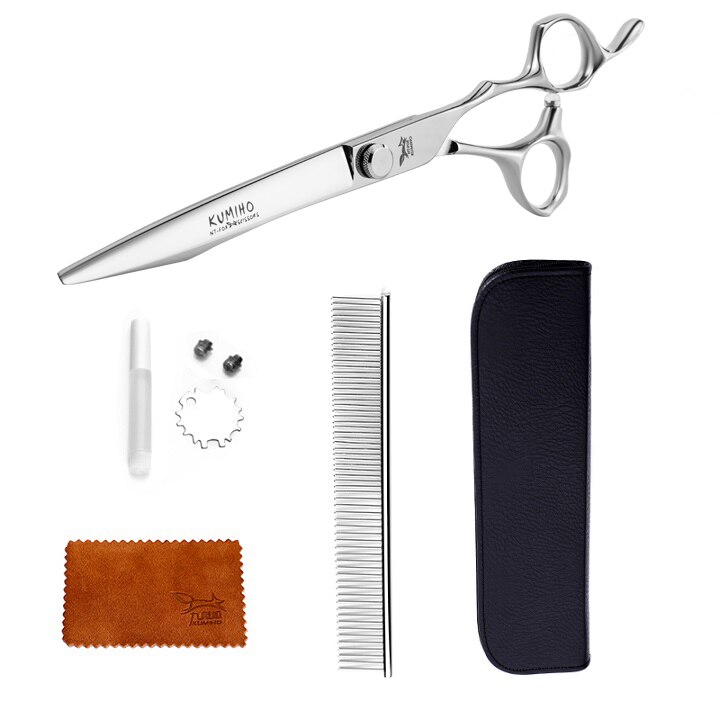 Kumiho Hond Grooming Schaar Japan 440C 8Inch Snijden Schaar En 7.5Inch Chunker Voor Pet Salon: 8inch cutter