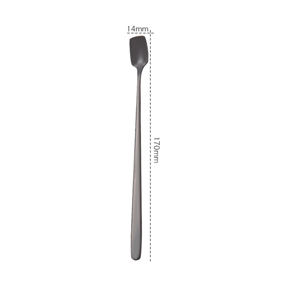 1Pc Rvs Lange Steel Kleurrijke Koffie Thee Lepel Roeren Lepels Vierkante Kop Lepel Bar Keuken Eetkamer Accessoires Tool: 08