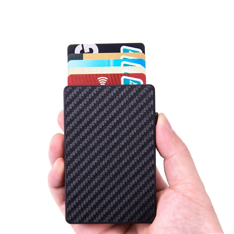 BISI GORO Touch Carbon Slim Wallet Business Card Holder Card Holder RFID Protector de tarjeta de cr dito Card Case Male