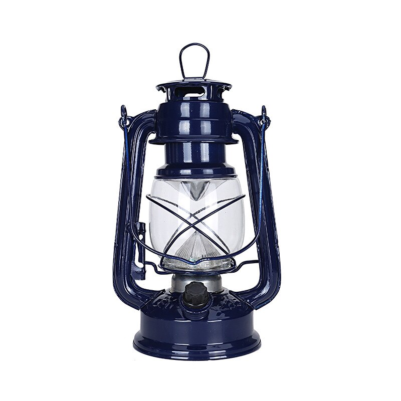 Retro oljelampa tält camping led ljus vintage stil fotogenlampa bredvid ljus för bar kafé led lampor batteriljus: Mörkblå