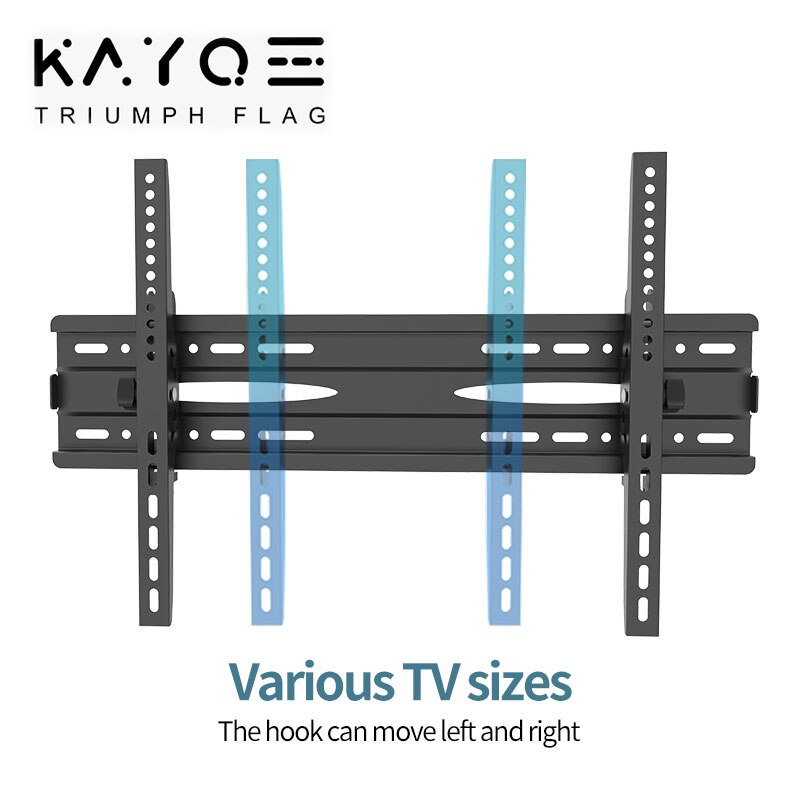 Universal Tilt 15° LCD LED TV Stand Wall Mount Bracket Holder Fit for 32"-65" Flat TV Max Loading 60KG Easy Installa Convenient