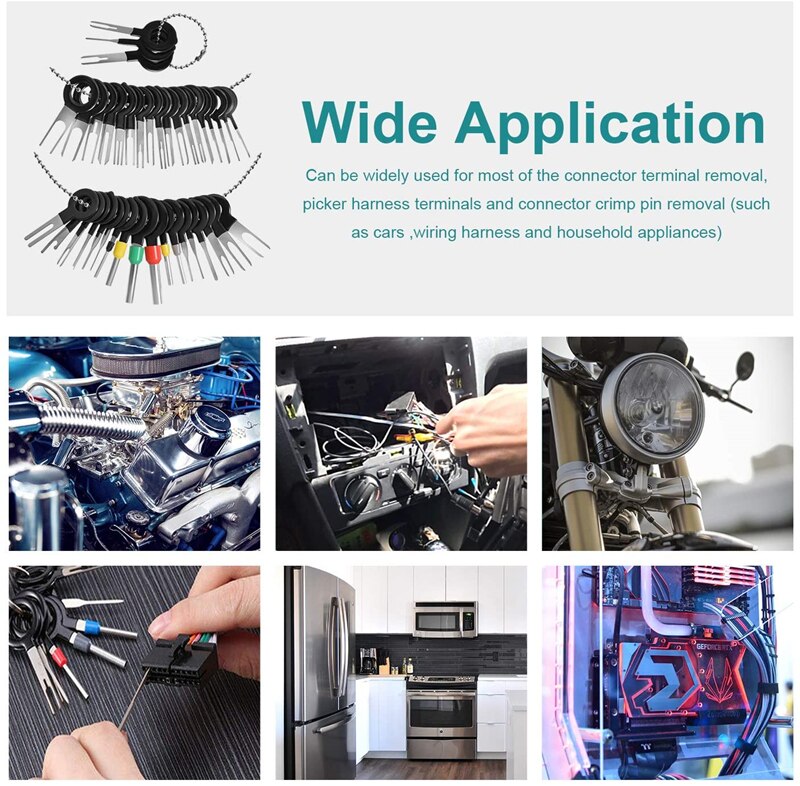 39 pcs Car Terminal Removal Tool Kit Wire Connector Pin Release Key Extractor Tools Set for Most Connector Terminal