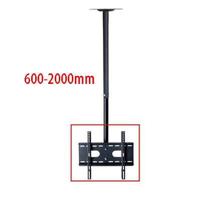 360 Degree 60-2000mm Height Adjustable 37"-70" Ceiling TV Mount Bracket LED LCD Monitor Holder Max. VESA 600x400mm Loading 25kgs: height 200cm