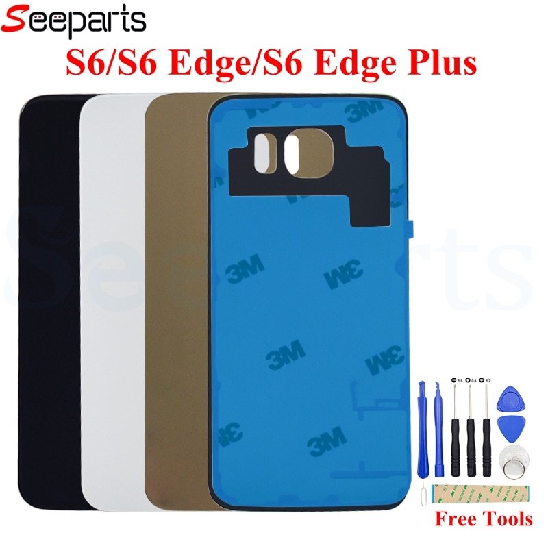 Für 5.7 "SAMSUNG Galaxy S6 Rand Plus Zurück Glas Abdeckung Hinten Batterie Tür Gehäuse Fall Für SAMSUNG S6 Rand batterie Abdeckung