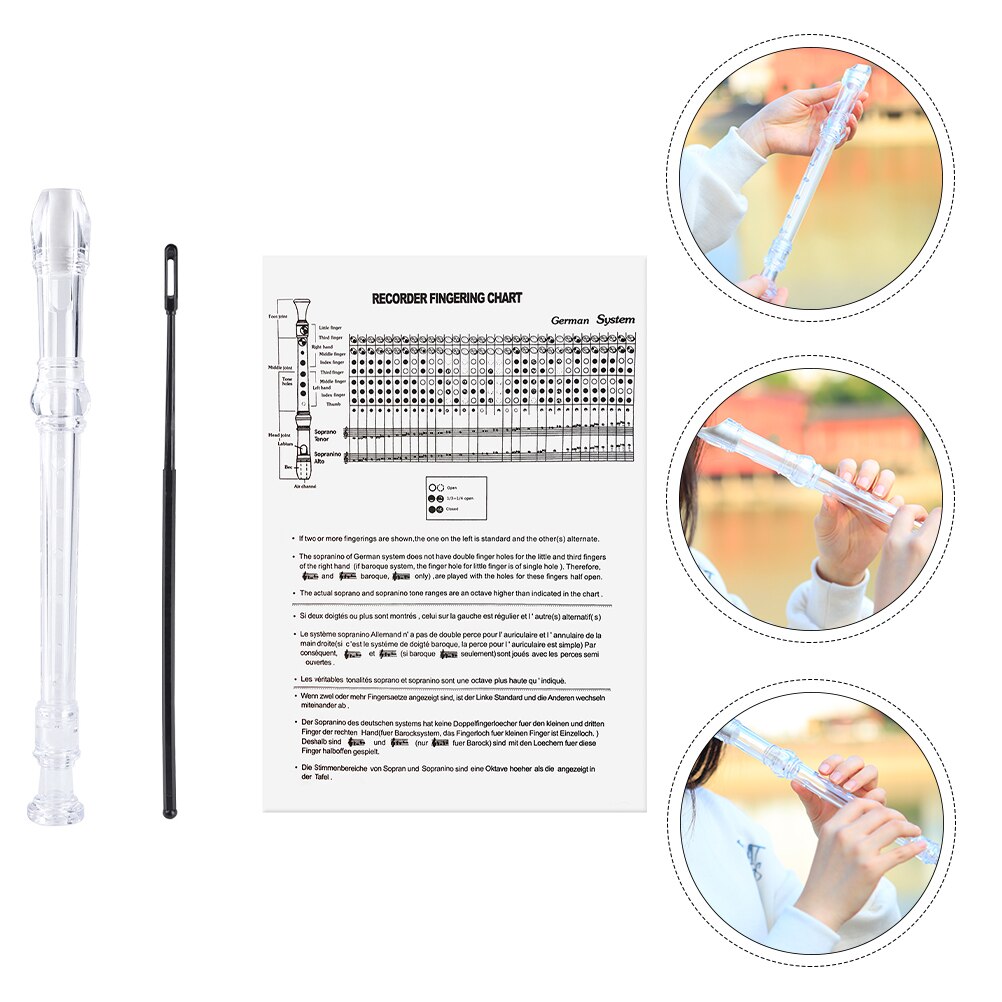 Flûte traditionnelle de clé G d'instrument d'enregistrement de 8 trous avec le manuel de tige de nettoyage