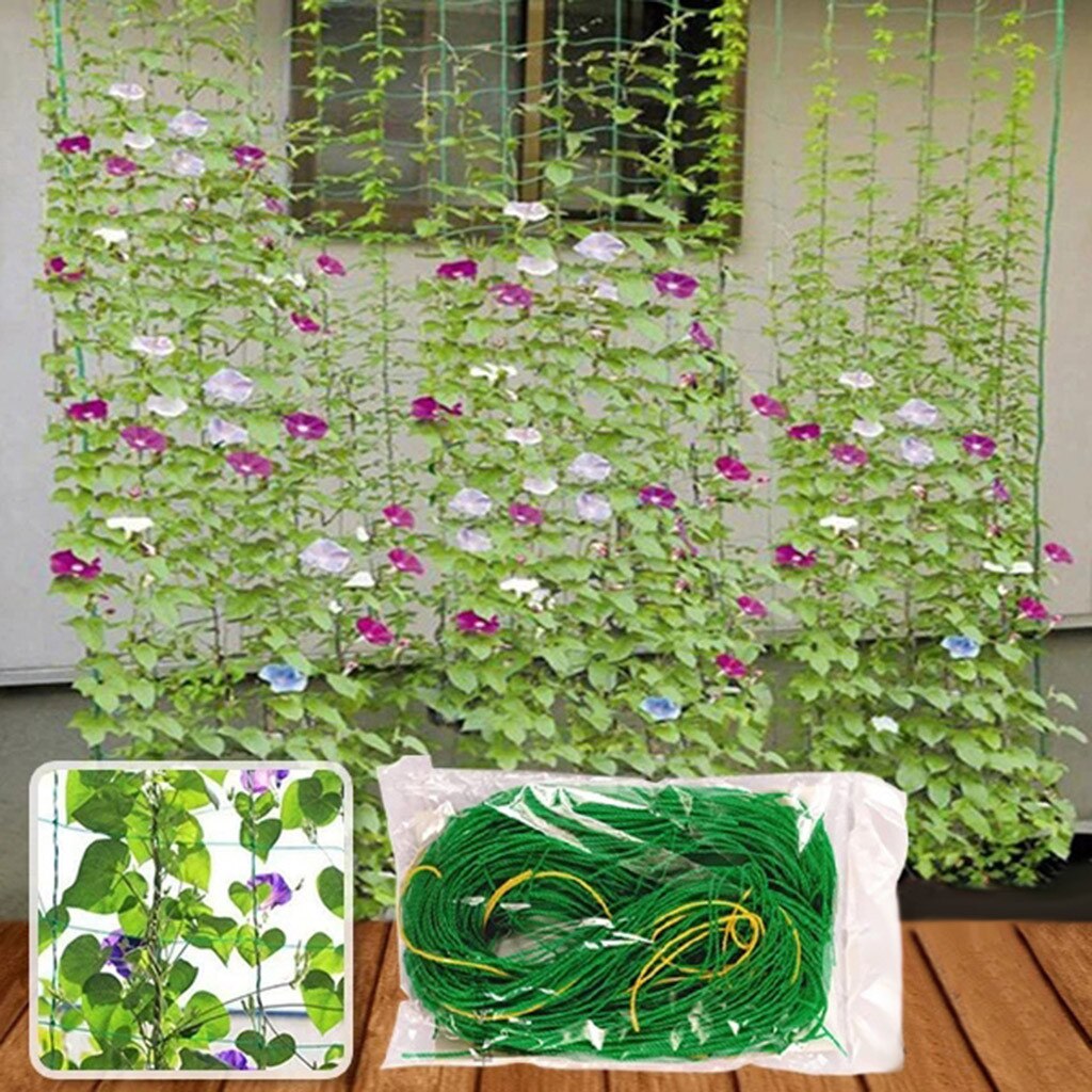 Garden Plants Climbing Net Plastic & Nylon Net Morning Glory Flower Vine Netting Support Net Grow Net Holder Garden Netting #C