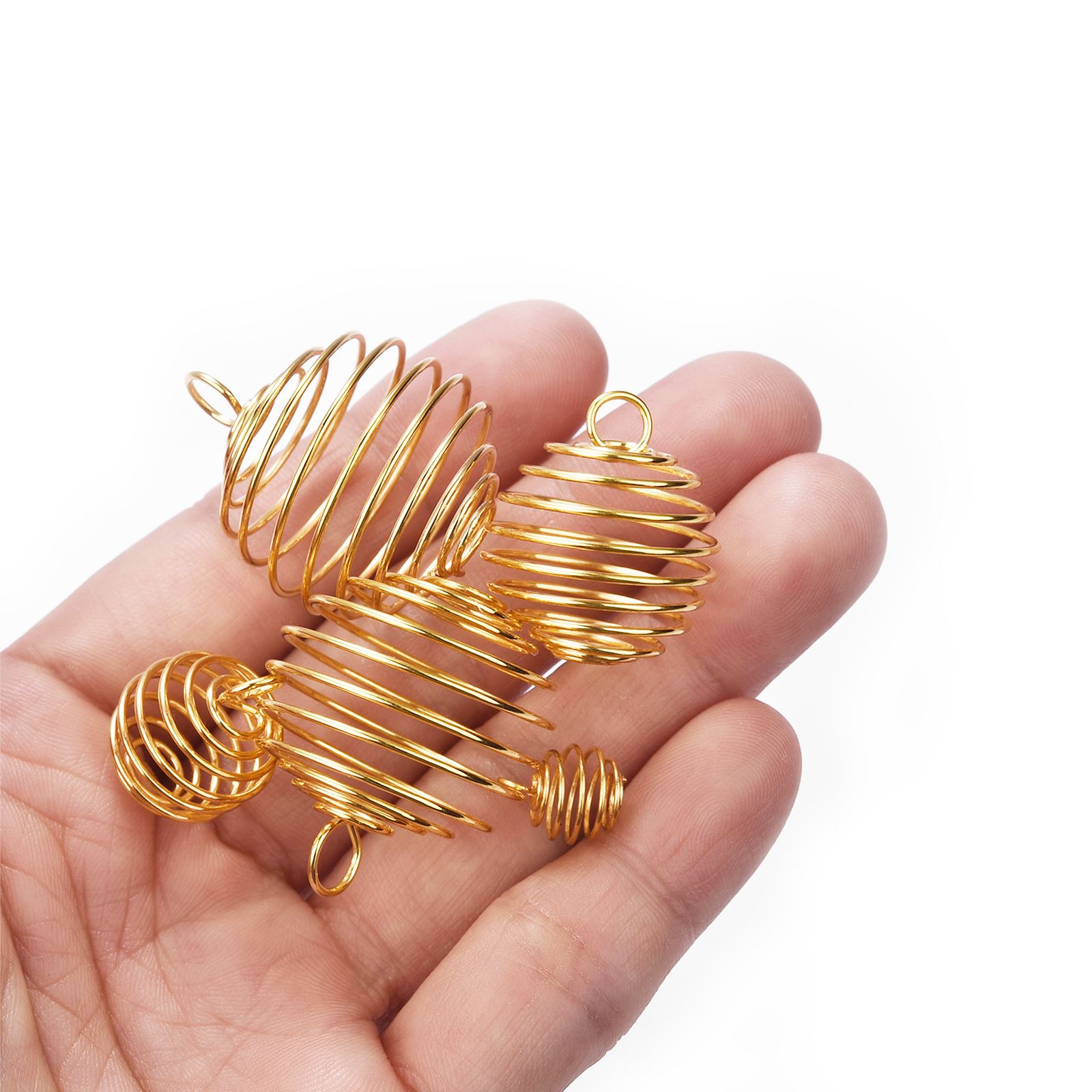 10/20/30 sztuk spiralne koraliki klatki wisiorki ze stali nierdzewnej złoto srebro kolor puste koraliki dla Charms Diy akcesoria do wyrobu biżuterii