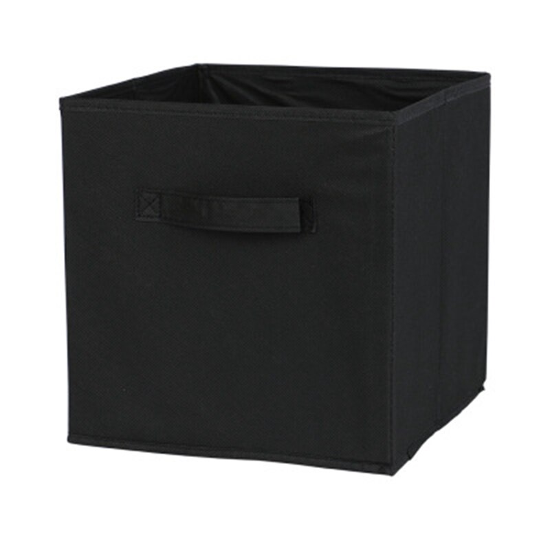 Foldable Fabric Storage box Cube Bins Cloth Organizer storage Baskets Folding Nursery Closet Drawer Features Dual Handles: BK