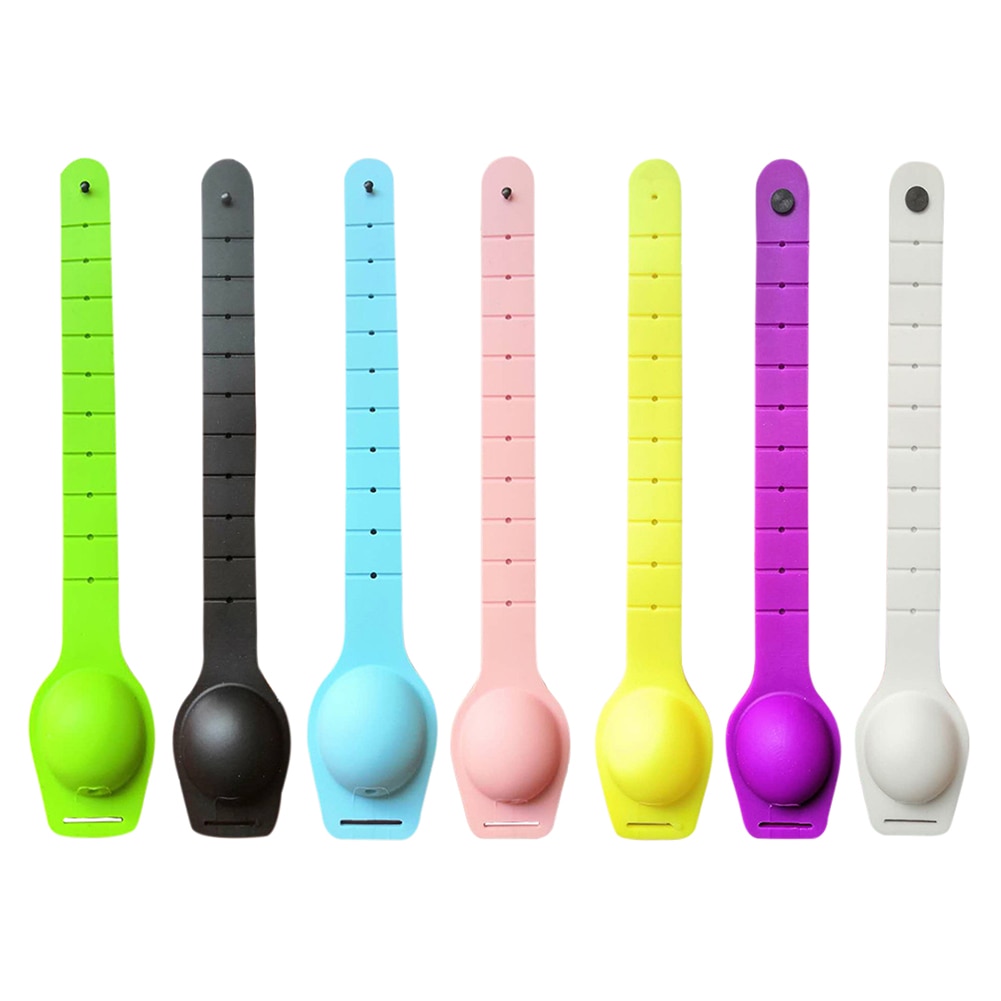 Pulsera dispensadora de Alcohol y Gel para adultos y niños, dispensador de mano portátil, de silicona, 1 unidad
