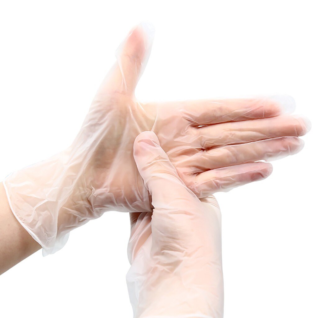 100pcs Transparent Disposable Gloves- Latex Rubber Anti-Pollution Transparent Gloves Cleaning Hygiene Disposable Gloves#35: Default Title