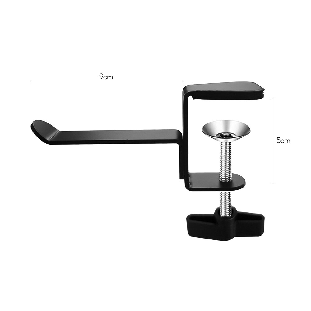 Universal Headphone Hanger Desk Mount Headset Holder Under Desk Headphones Stand Hook Aluminum Alloy: HH-006