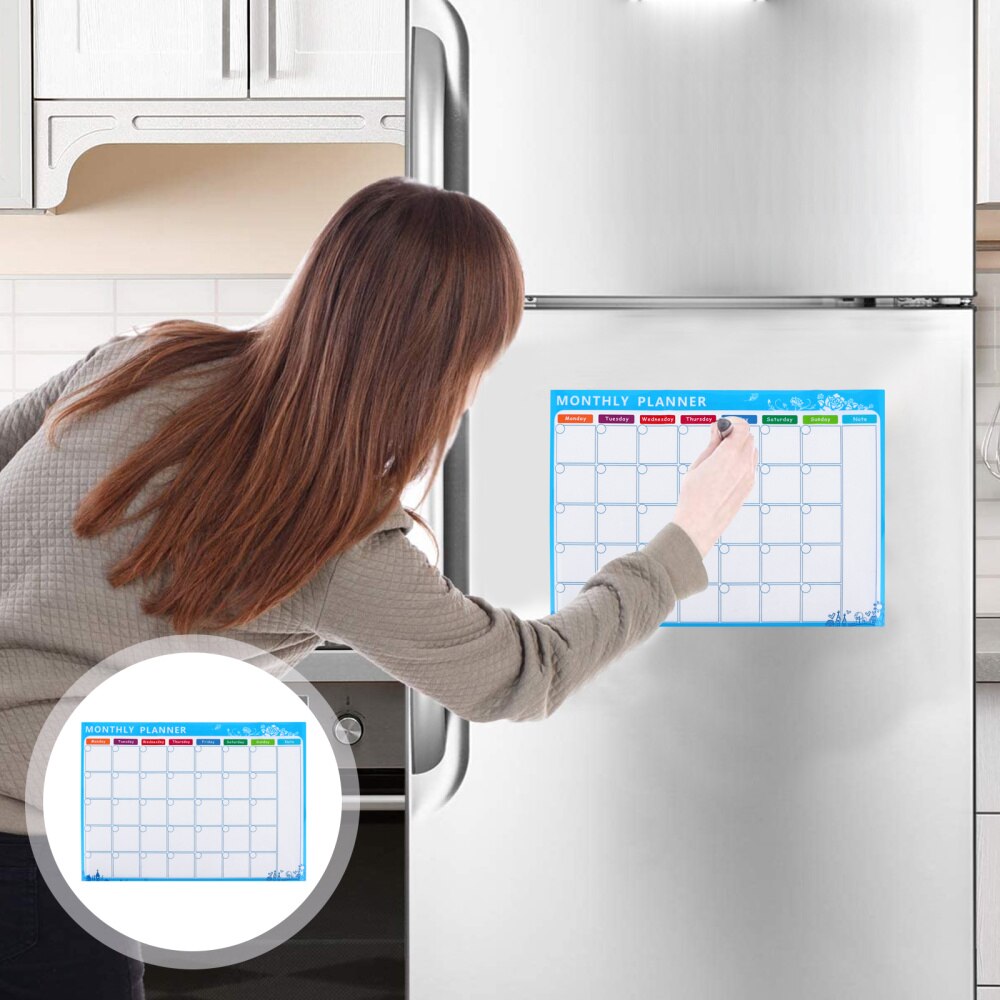 1Pc Magnetic Plan Sticker Erasable Monthly Plan Sticker Useful Schedule Board