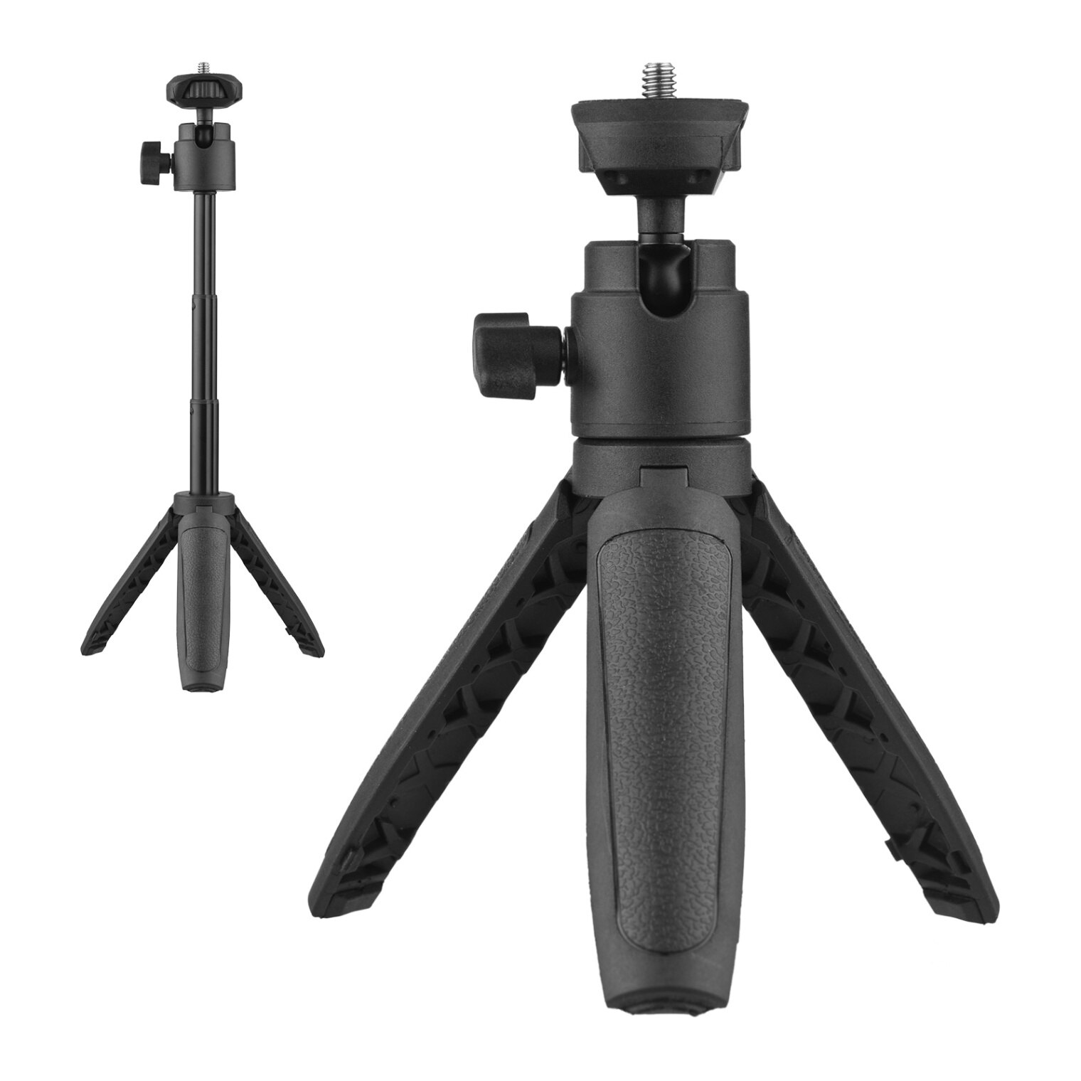 Portable Mini Tripod Lightweight Extendable Tripod Stand Handle Grip with 4 Levels of Adjustable Height for Phone Camera Video: BJ-327