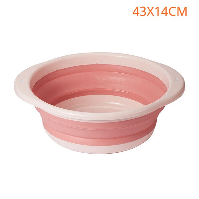 Lavabo plegable portátil para bebés, lavamanos de viaje para el hogar, artículos esenciales para dormitorio: pink 43X14CM