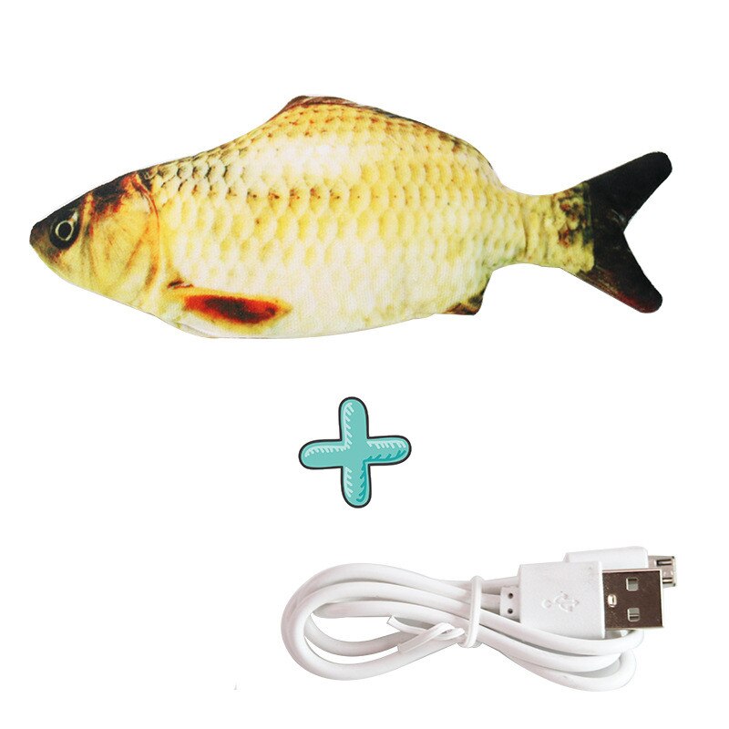 Pez electrónico juguete para gatos carga USB eléctrico pez de imitación juguetes para perro gato masticando jugando morder, suministros para mascotas