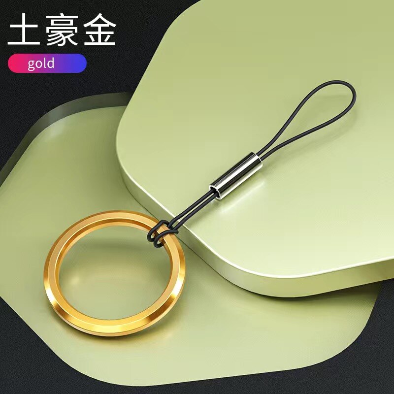 Metalen Ring Loop Hand Wrist Lanyard Riem Voor Iphone Huawei Case Usb Flash Drives Toetsen Sleutelhangers Camera Anti-verloren bandjes: Yellow / Gold