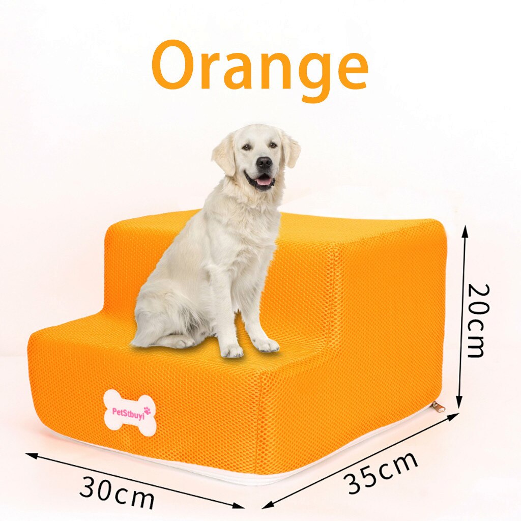 Pet Bed Stairs Pet Stairs Breathable Mesh Foldable Pet Stairs Detachable Dog Ramp 2 Steps Ladder for Small Dogs Puppy Cat Bed: I